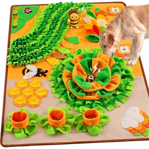 Snuffle Mat for Dogs 40'' X 27'' Large Dog Feeding Mats (Orange) - Picture 1 of 7